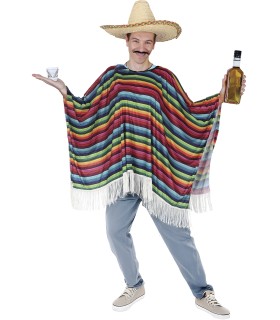 PONCHO MEXICANO MULTICOLOR ADULTO